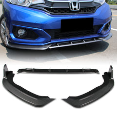 For 2018-2021 Honda Fit Painted Carbon Look Style JDM Front Bumper Body Kit Spoiler Lip 3 PCS