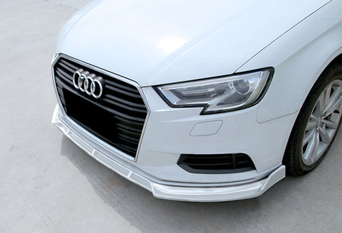 For 2017-2020 Audi A3 Painted White Color Front Bumper Lower Body Kit Spoiler Lip 3 PCS