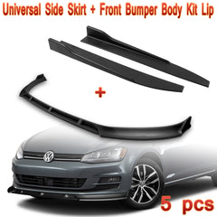 For 2014-2017 Volkswagen VW Golf MK7 Black Front Bumper Body Kit Spoiler Lip + Side Skirt Rocker Winglet Canard Diffuser Wing  Body Splitter ABS (Matte Black) 5PCS