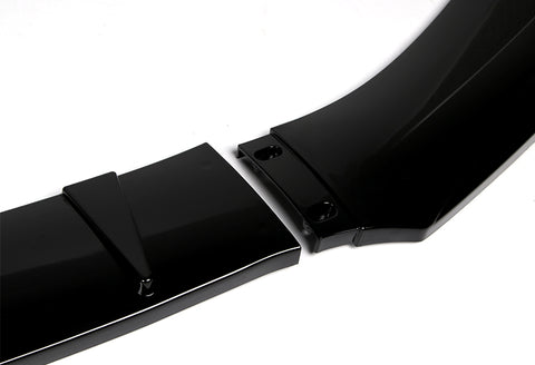 Universal Painted Black Color  Front Bumper Protector Body Kit Splitter Spoiler Lip 3 PCS
