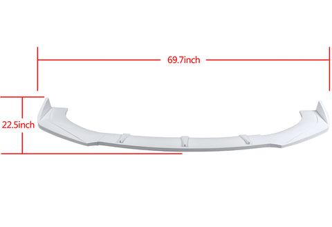 Universal Painted White Color Front Bumper Protector Body Kit Splitter Spoiler Lip 3 PCS