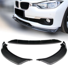 For 2016-2019 BMW 320i 328i 330i F30 F35 Painted Carbon Look  Front Bumper Body Kit Lip 3 PCS