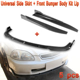 For 1996-1998 Honda Civic JDM CS-Style Carbon Look Front Bumper Lip Kit + Side Skirt Rocker Winglet Canard Diffuser Wing  Body Splitter ABS ( Carbon Style) 5PCS