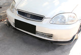 For 1996-1998 Honda Civic JDM CS-Style Unpainted Matt Black  Front Bumper Spolier Splitter Lip 3 PCS
