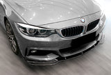For 2014-2019 BMW F32 F33 F36 4-Series M-Sport Carbon Look Front Bumper Lip + Side Skirt Rocker Winglet Canard Diffuser Wing  Body Splitter ABS ( Carbon Style) 5PCS
