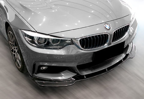 For 2014-2019 BMW F32 F33 F36 4-Series B-Style M-Sport Carbon Look Front Bumper Lip 3 Pcs