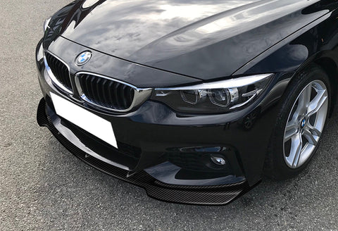 For 2014-2019 BMW F32 F33 F36 4-Series B-Style M-Sport  Real Carbon Fiber Front Bumper Lip 3 Pcs