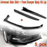 For 2017-2018 Ford Fusion/Mondeo Painted Black Front Bumper Body Kit Lip + Side Skirt Rocker Winglet Canard Diffuser Wing  (Glossy Black) 5PCS