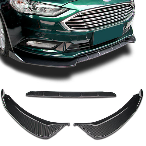 For 2017-2018 Ford Fusion/Mondeo Carbon Look Front Bumper Body Kit Lip + Side Skirt Rocker Winglet Canard Diffuser Wing  Body Splitter ABS ( Carbon Style) 5PCS