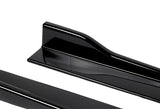 For 2010-2013 Infiniti G37 Sedan 4DR Painted Black JDM Front Bumper Body Kit Lip + Side Skirt Rocker Winglet Canard Diffuser Wing  (Glossy Black) 5PCS