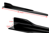 For 2012 Honda Civic 4DR JDM CS-Style Matt Black Front Bumper Body Kit Lip + Side Skirt Rocker Winglet Canard Diffuser Wing  Body Splitter ABS (Matte Black) 5PCS