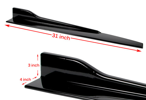 For 2015-2017 Toyota Camry STP-Style Painted Black Front Bumper Body Spoiler Lip + Side Skirt Rocker Winglet Canard Diffuser Wing  (Glossy Black) 5PCS