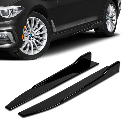 For 2019-2020 Mercedes W205 C-Class Painted Black Front Bumper Body Kit Lip + Side Skirt Rocker Winglet Canard Diffuser Wing  (Glossy Black) 5PCS