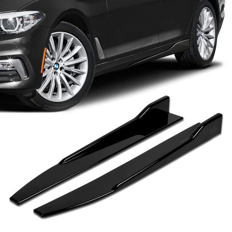 For 2010-2013 Volkswagen Golf MK6 GTI Painted BLK Front Bumper Body Spoiler Lip + Side Skirt Rocker Winglet Canard Diffuser Wing  (Glossy Black) 5PCS