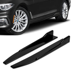 Universal Painted Black Color Side Skirt Rocker Splitters Diffuser Winglet Wind 31"x4"