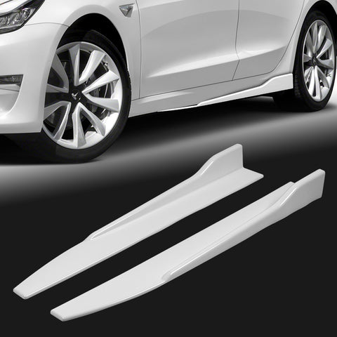 2016-2018 Nissan Maxima GT-Style Painted White Front Bumper Body Spoiler Lip + Side Skirt Rocker Winglet Canard Diffuser Wing  Body Splitter ABS (Glossy White) 5PCS