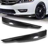 For 2013-2015 Honda Accord 4DR HFP-Style Painted Carbon Look  Front Bumper Splitter Lip  2 Pcs