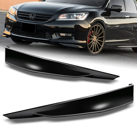 For 2013-2015 Honda Accord Sedan HFP-Style  Unpainted Matt Black Polyurethane Front Bumper Lip  2 Pcs