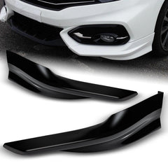 For 2014-2015 Honda Civic 2DR HFP-Style Unpainted Matt Black Front Bumper Splitter Spoiler Lip 2pcs