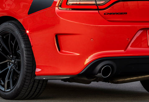 For 2015-2019 Dodge Charger SRT-Style Painted Carbon Look Rear Bumper Lip Aprons 2pcs