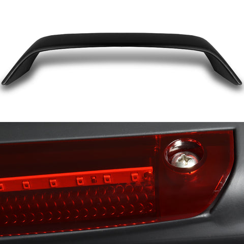 For 2006-2010 Honda Civic Coupe Matte Black Rear Trunk Rear Spoiler Lip Wing LED Brake