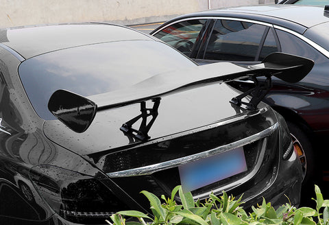 Universal 57" TYPE-1 Painted Black ABS GT Trunk Adjustable Bracket Spoiler Wing