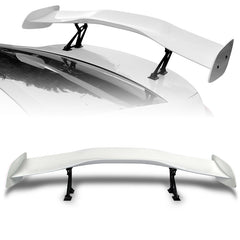 Universal 57" TYPE-1 Painted White ABS GT Trunk Adjustable Bracket Spoiler Wing