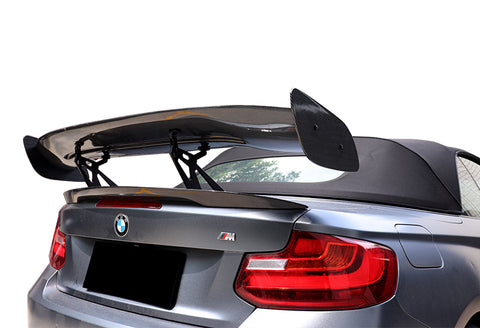 Universal 57" TYPE-2 Carbon Look ABS GT Trunk Adjustable Bracket Spoiler Wing