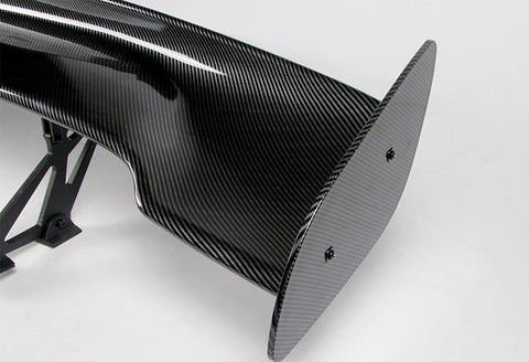 57" TYPE-3 Carbon Look Sryle ABS GT Trunk Spoiler Wing + Aluminum Leg Stem Universal