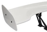 57" TYPE-3 Painted White Color ABS GT Trunk Spoiler Wing + Aluminum Leg Stem Universal