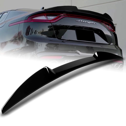 For 2018-2023 Kia Stinger W-Power Pearl Black V-Style Duckbill Trunk Lid Spoiler