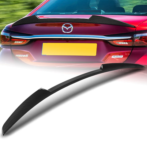 For 2018-2021 Mazda 6 Mazda6 W-Power Carbon Painted V-Style Trunk Spoiler Wing