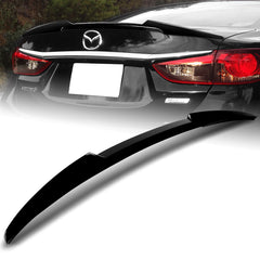 For 2014-2017 Mazda 6 Mazda6 W-Power Pearl Black V-Style Trunk Lid Spoiler Wing
