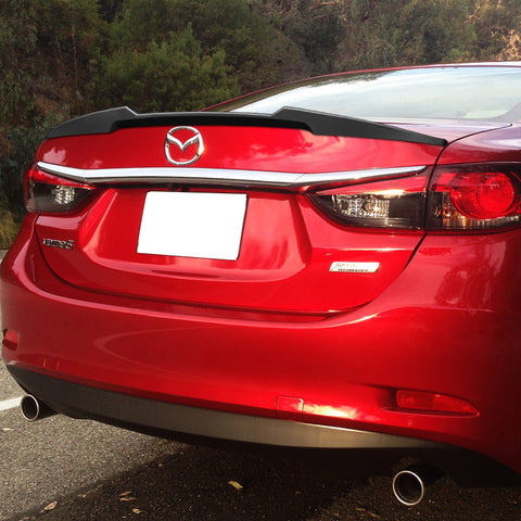 For 2014-2017 Mazda 6 Mazda6 W-Power Matt Black V-Style Trunk Lid Spoiler Wing