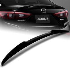 For 2014-2018 Mazda 3 Sedan W-Power Pearl Black V-Style Trunk Lid Spoiler Wing