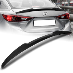 For 2014-2018 Mazda 3 Sedan W-Power Carbon Painted V-Style Trunk Spoiler Wing