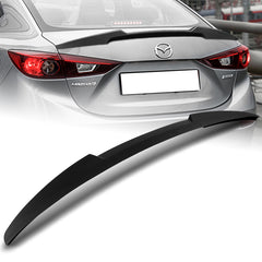 For 2014-2018 Mazda 3 Sedan W-Power Matt Black V-Style Trunk Lid Spoiler Wing