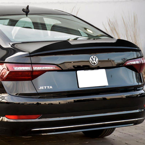 For 2019-2022 Volkswagen VW Jetta W-Power Pearl Black V-Style Trunk Spoiler Wing
