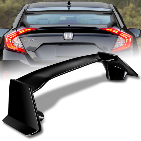 For 2016-2021 Honda Civic 10 Gen 4DR/Sedan TYPE-R Painted Black Color  Trunk Spoiler Wing