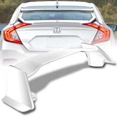 For 2016-2021 Honda Civic 10 Gen 4DR/Sedan TYPE-R Painted White Color Trunk Spoiler Wing