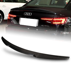 For 2017-2020 Audi A4 B9 Sedan V-Type Real Carbon Fiber Rear Trunk Spoiler Wing