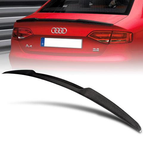 For 2009-2012 Audi A4 Quattro B8 Sedan V-Style Real Carbon Fiber Trunk Lid Spoiler