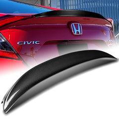 For 2016-2021 Honda Civic X Sedan P-Style Carbon Fiber Rear Trunk Spoiler Wing