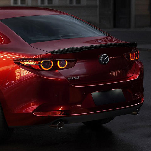 For 2019-2021 Mazda 3 Axela Sedan V-Type Real Carbon Fiber Trunk Lid Spoiler Wing