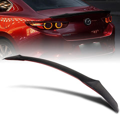 For 2019-2021 Mazda 3 Axela Sedan V-Type Real Carbon Fiber Trunk Lid Spoiler Wing