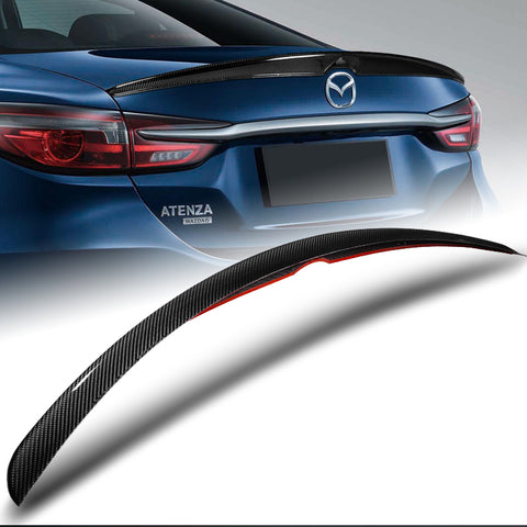 For 2019-2021 Mazda 6 Axela Sedan V-Type Real Carbon Fiber Trunk Lid Spoiler Wing