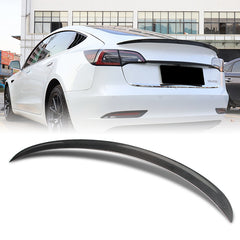 For 2017-2020 Tesla Model-3 OE-Style 100% Real Carbon Fiber Rear Trunk Spoiler Wing
