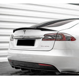 For 2012-2022 Tesla Model S V-Style Real Carbon Fiber Rear Trunk Spoiler Wing