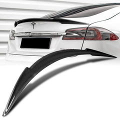 For 2012-2024 Tesla Model S V-Style Real Carbon Fiber Rear Trunk Spoiler Wing