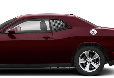 For 2008-2019 Dodge Challenger ABS Black Side Window Louvers Scoop Cove Vent  2pcs